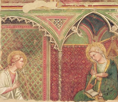 The Annunciation (detail) by Aretino Luca Spinello or Spinelli